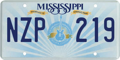 MS license plate NZP219