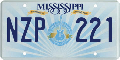 MS license plate NZP221