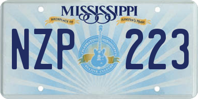MS license plate NZP223