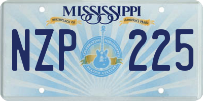 MS license plate NZP225