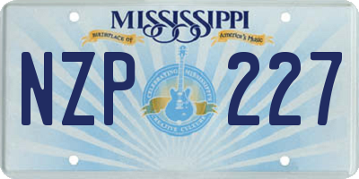 MS license plate NZP227