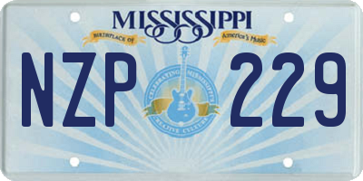 MS license plate NZP229