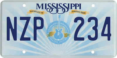 MS license plate NZP234