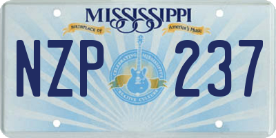 MS license plate NZP237
