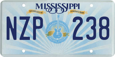 MS license plate NZP238