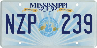 MS license plate NZP239
