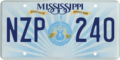 MS license plate NZP240