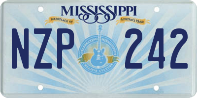 MS license plate NZP242