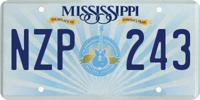 MS license plate NZP243