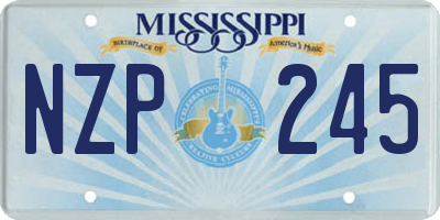 MS license plate NZP245