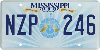 MS license plate NZP246