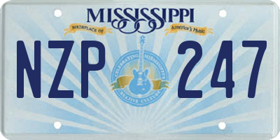 MS license plate NZP247