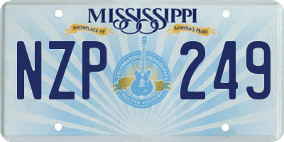 MS license plate NZP249