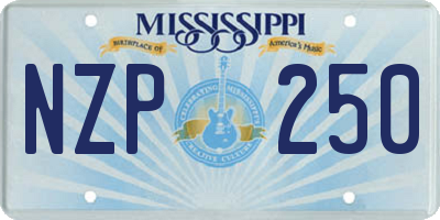 MS license plate NZP250