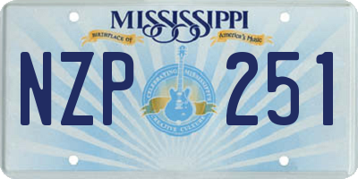 MS license plate NZP251