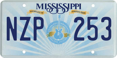 MS license plate NZP253
