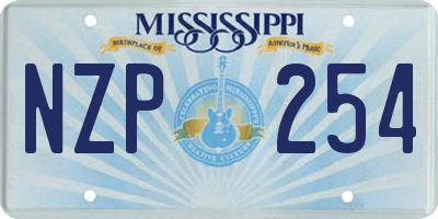 MS license plate NZP254