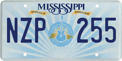 MS license plate NZP255