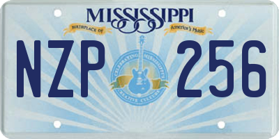 MS license plate NZP256