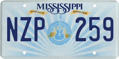 MS license plate NZP259
