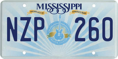 MS license plate NZP260