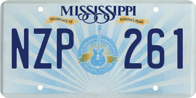 MS license plate NZP261