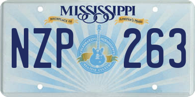 MS license plate NZP263