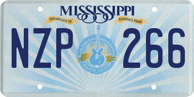 MS license plate NZP266