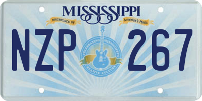MS license plate NZP267