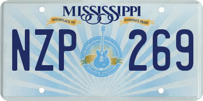 MS license plate NZP269