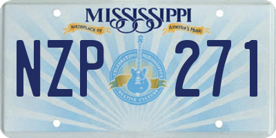 MS license plate NZP271