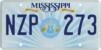 MS license plate NZP273