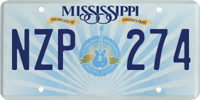 MS license plate NZP274