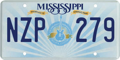 MS license plate NZP279