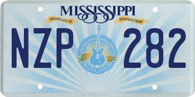 MS license plate NZP282