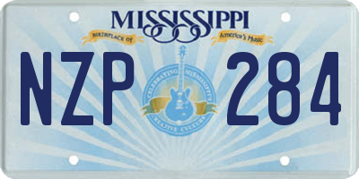 MS license plate NZP284