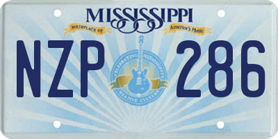 MS license plate NZP286