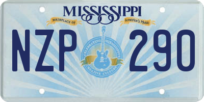 MS license plate NZP290