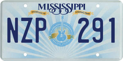 MS license plate NZP291