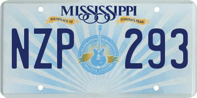 MS license plate NZP293