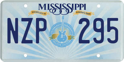 MS license plate NZP295