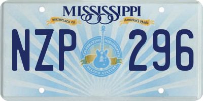 MS license plate NZP296