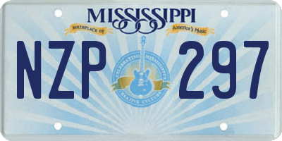 MS license plate NZP297