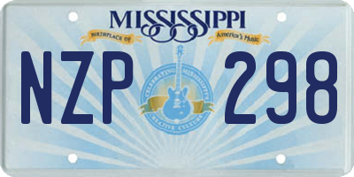 MS license plate NZP298