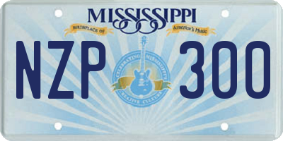 MS license plate NZP300