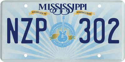 MS license plate NZP302