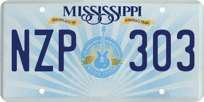 MS license plate NZP303