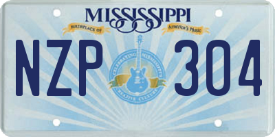 MS license plate NZP304