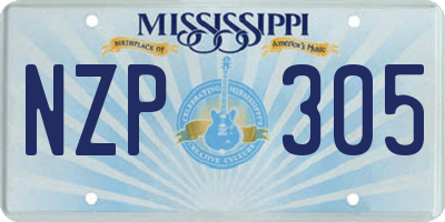 MS license plate NZP305