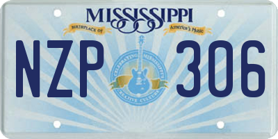 MS license plate NZP306